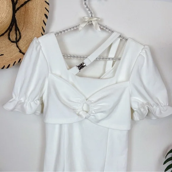 J.ING White Mini Dress with Bow - Picture 9 of 10